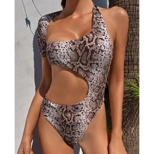 Urifens 2021 Sexy Summer Swimming Suit For Women Bathing Suit Original Batsuit Female Snake Print Batsuit Swimwear LYC58U