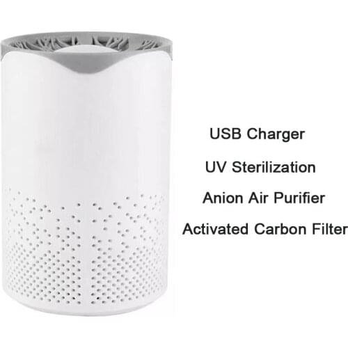 DC5V USB UV Sanitizer Ionizer Air Purifier UV Eliminator Of Smells Closet Air Freshener With Activated Carbon Filter
