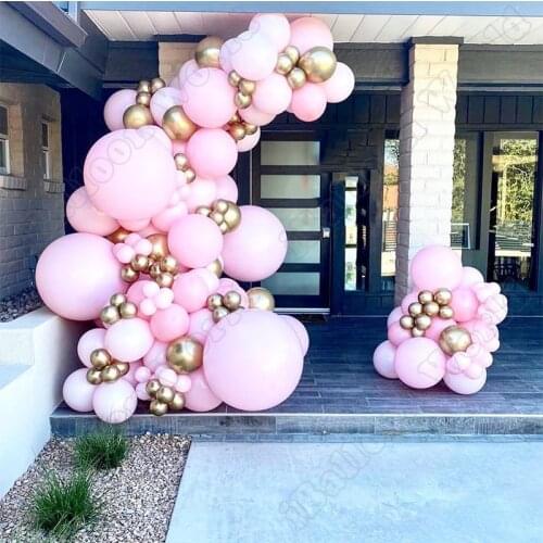 149pcs Maca Pink Latex Balloon Arch Kit Wedding Birthday Party Gold Balloon Garland Event Swimming Pool Baby Shower Decoration