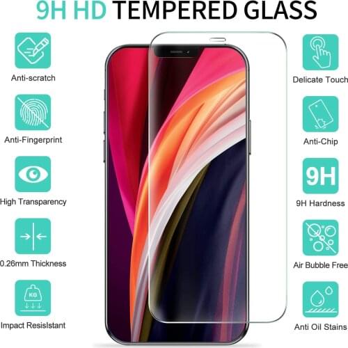 Full Cover Protective Glass for iPhone 7 8 Plus 6 6S SE 2020 Screen Protector for iPhone 11 12 Pro Max Mini X XS XR Glass