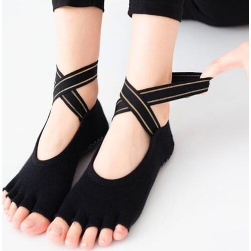 Women High Quality Bandage Yoga Socks Anti-Slip Quick-Dry Damping Pilates Ballet Socks Good Grip For Men&Women Cotton Socks