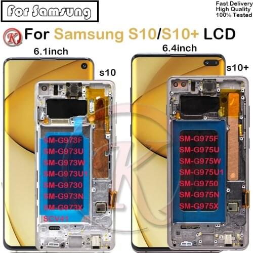For Samsung Galaxy S10 S10 Plus LCD Display Touch Panel Screen Digitizer for Samsung s10 s10+ SM-G973F SM-G975F lcd pantalla