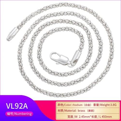 ZHUKOU 2021 NEW Women Necklace Fashion Retro Punk Necklace 18K Gold Plated hemp rope Choker Necklace LV92