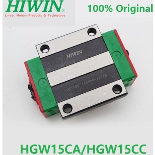 2pcs 100% original Hiwin HGW15CA HGW15CC linear flange carriage match with HGR15 linear rail(only blocks)