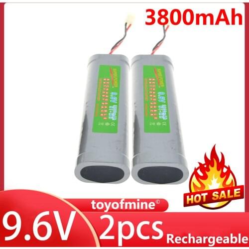 2x Pack 9.6V Battery Rechargeable M1 3800mAh Ni-MH RC
