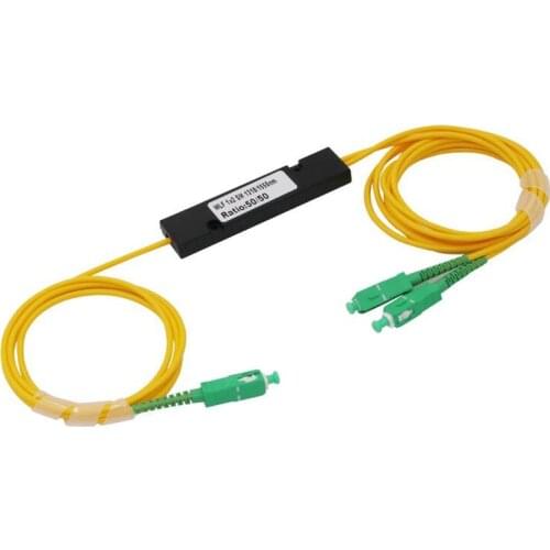 5pcs/lot 1X2 PLC Singlemode Fiber Optical splitter FTTH PLC FBT Optical Coupler,SC/APC 1x2 PLC optical fiber splitter