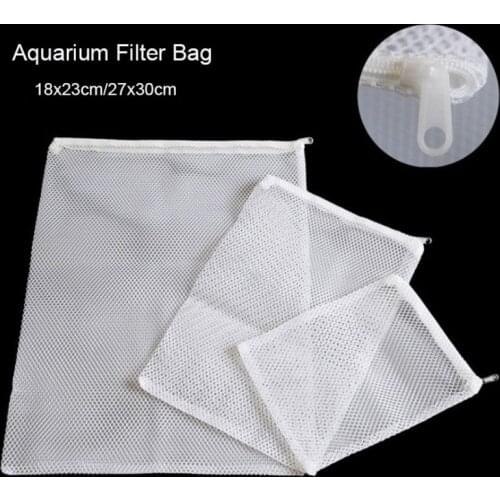 White 5Pcs Filter Net Bag Mesh Bag Acquarium Pond For Bio Ball Carbon Media Ammonia Aquarium Fish Tank Isolation Bag