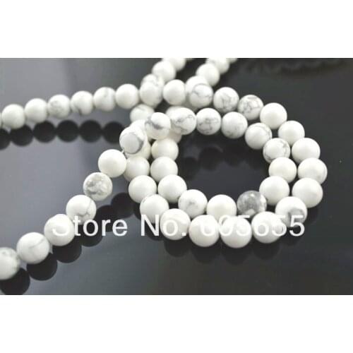 White Howlite Magnesite 6mm Stone Round Beads