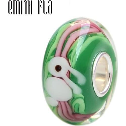 Emith Fla 100% 925 Sterling Silver Large Hole Duck Charm Bead Fit European Bracelet Bangle Jewelry DIY Accessories