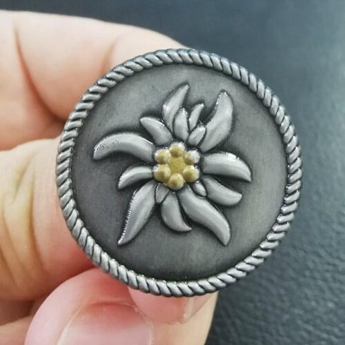 Edelweiss German Army Elite Flowers WWII Military Brooch Pins Enamel Metal Badges Lapel Pin Brooches Fashion Jewelry Accessories