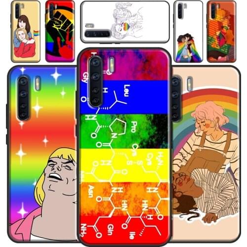 Rainbow Lesbian Pride Gay LGBT Case For OPPO A5 A9 2020 A31 A53 A52 A72 A15 A83 A91 A93 A1K A5S Find X3 Pro Reno2 Z Cover