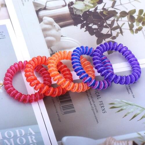 Student Color Telephone Line Hair Circle Mermaid Sparkling Transparent Laser Pearl Light Head Rope Ornament Bracelet