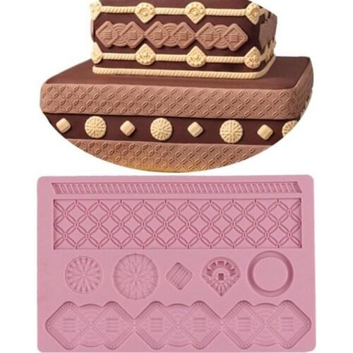DIY Baking Mold Turn Sugar Cake Embossing Silicone Pad Button Embossing Pad Button Soft Clay Tool Baking Accessories
