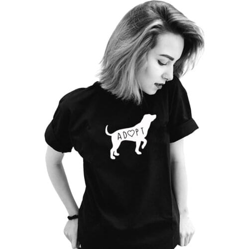 Dog Adoption T Shirt Tee Womens Ladies Doggy Lady Guy Puppy Funny Humor Gift Present I love Dogs Pet Adoption Rescu