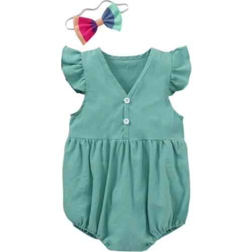 2021 Cotton Baby Girl Clothes Summer New Kids Triangle Romper Short Sleeve Jumpsuit Playsuit Newborn Girl Clothes