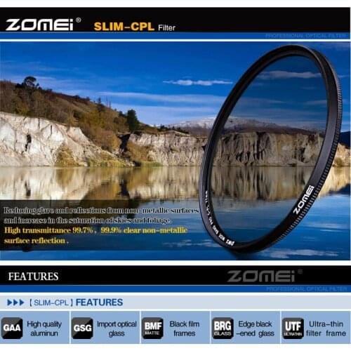 Zomei 77mm CIR-PL Circular Polarizing CPL Filter for Canon Nikon Sony Pentax Fujifilm Olympus DSLR Camera Lens