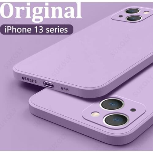 Phone Case For iPhone 13 Silicone Soft Case For iPhone 12 13 Pro Max 11 XR XS 8 7 Plus 12 13 Mini SE 2020 Original Liquid Cover