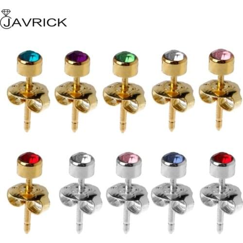 12 Pairs Mini CZ Crystals Ear Studs Piercing Earrings Set Hypoallergenic Jewelry