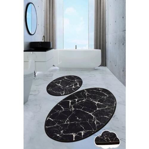 MARBLE Digital 2 SET Toilet Seat Pad Bath Mat SET Mat