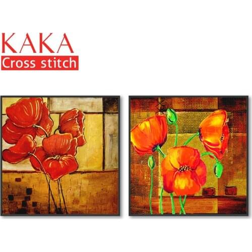 Cross stitch kits,Embroidery needlework sets with printed pattern,11CT-canvas for Home Decor Painting,Flowers Full NCKF095