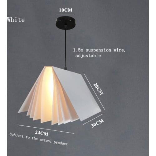 New Creative Design LED Book Pendant Light Modern Inspiration Production Interior Lamps for Study Bedroom Cafe Restaurant Parlor