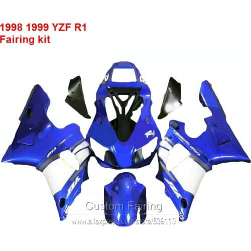 Motorcycle Fairings For YAMAHA YZF R1 98 99 *1998 *1999 ( Blue White ) Fairing kit Aftermarket HY16