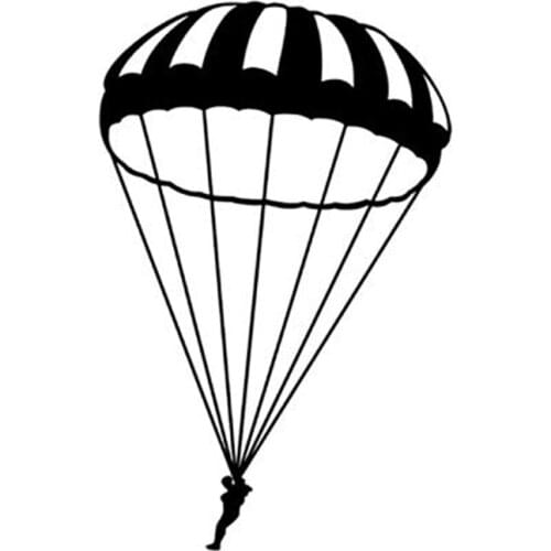 Parachute jumping Car Sticker Extreme sport Decor Removable Black/silver AL516