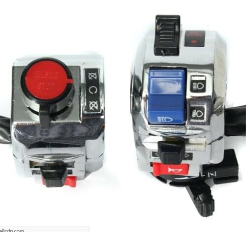 22mm Motorcycle Switches Motorbike Horn Button Turn Signal Electric Fog Lamp Light Start Handlebar Controller Switch Aluminum