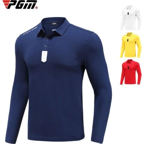 PGM 2021 Autumn New Golf Apparel Mens Long Sleeve T Shirts Soft Warm Without Fading Winter Clothing Wear Sports Size M~XXL