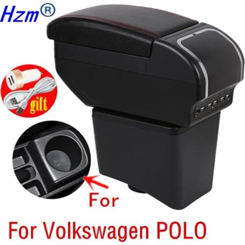 For Volkswagen POLO Armrest 2016 2017 2018 new For VW POLO Mk5 6R Vento Car Armrest Center Storage box USB