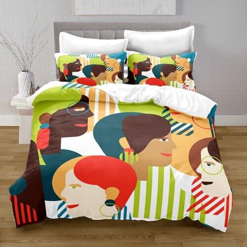 3D Printing Cartoon Character Style Quilt Cover with Pillowcase Bedroom Decoration Queen Size Bedding Bedroom Set King Size Bed