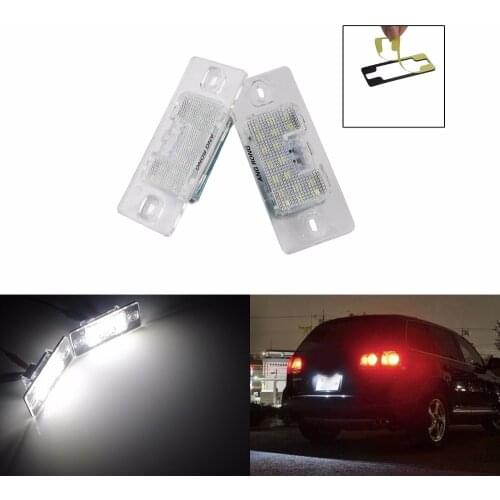 ANGRONG 2x LED License Number Plate Light No Error For VW Touareg 7L Tiguan 5N Passat Golf 5D Passat B5.5 5D (CA204)
