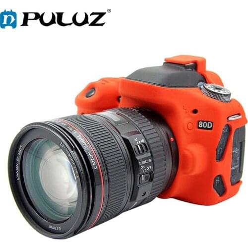 PULUZ Soft Silicone Rubber Camera Protective Body Cover Skin Case for Canon EOS 80D SLR Camera Bag Housing protector Cover
