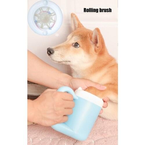 Manual Rotary Cleaner Cup Pet Cat Dog Foot Wash Portable Clean Cup Paw Cleaning Tool Dogs Paw Wash Cleaner Cup Pet Supplies
