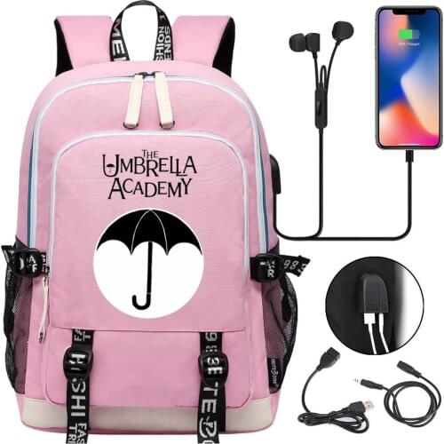 Umbrella Academy Backpack 18 Inch USB Charging Laptop Backpacks Waterproof Schoolbag Laptop Travel Bags For Men Women Mochilas
