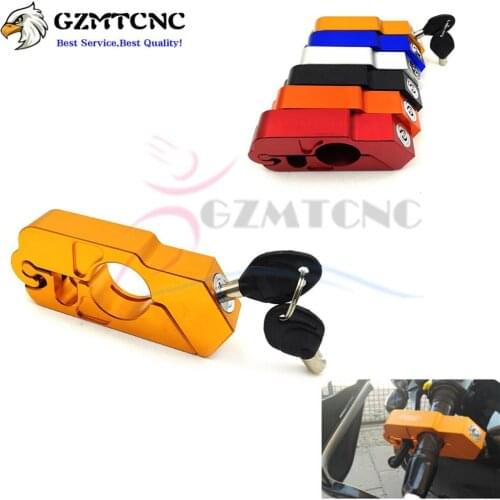 Motorcycle Grip Lock CNC Security Safety Locks Handlebar Handset Brake Lever Disc Locking Fit Scooter ATV Anti-theft Motor