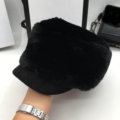 Hat for women Student hats fashion fuzzy hats with duck caps outdoor thermal newsboy hats visors