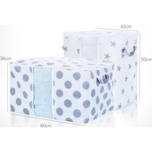 1PC Foldable Storage Bags Non-woven Space Saver Clothes Box Portable Wardrobe Dot Stars Organization Home Clothing Organizer NEW