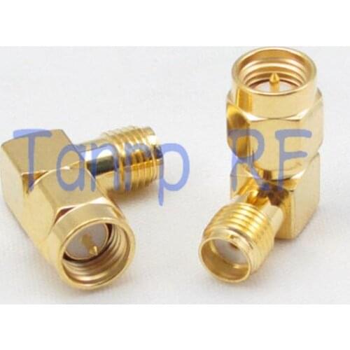 SMA male plug to SMA female jack right angle 90 degree RF coaxial connector adapter cable