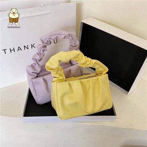 Beibaobao PU Leather Bags For Women 2020 Cute Solid Color Crossbody Handbags Female Travel Lady Fashion Shoulder Bag