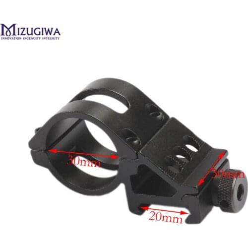 Tactical Gun Barrel Laser Flashlight Mount sight 30mm 30 Offset Weapon Quad Picatinny Rail Mount