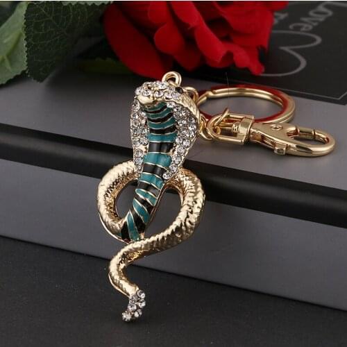 2020 Tinykenro new hot style fashion rhinestone drip oil dangerous and ferocious handsome cobra king snake bag wallet keychain
