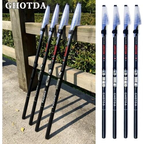 GHOTDA Antiskid Handle Rod Super-hard and Ultra-light Long Section 2.7M 3.6M 4.5M 5.4M 6.3M Rocky Fishing Rod