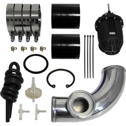 SQV Blow Off Valve BOV IV 4+ 2.36" 60mm 90 degree Flange Pipe +silicone Hose kit Blue / Black / Red