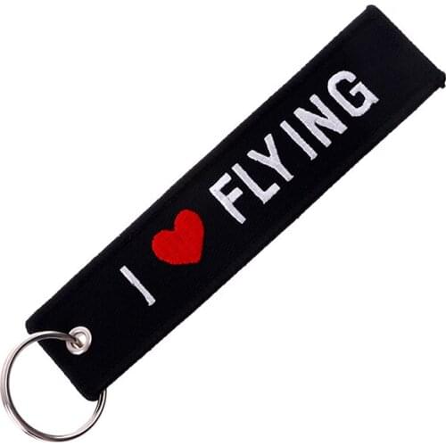 1PCS Embroidery fabric key ring car motorcycle key chain crew tag pilot bag luggage