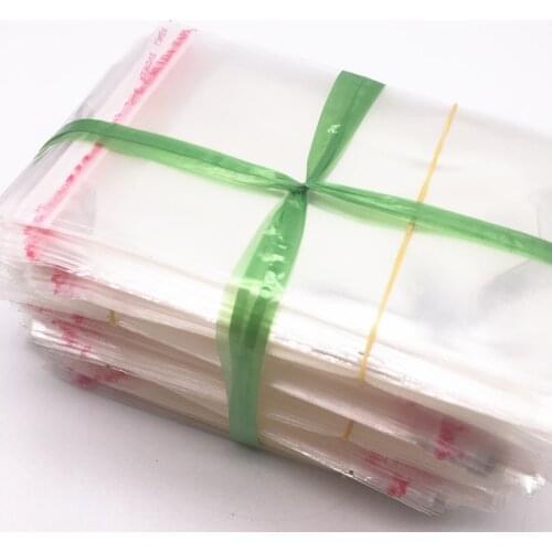 100pcs 8x13cm Resealable Poly Bag Transparent Opp Bag Plastic Bags Self Adhesive Seal Jewellery Making Bag