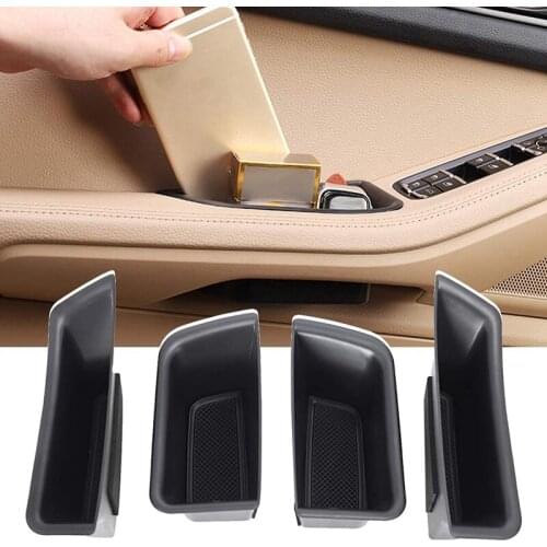 4 X Car Door Side Handle Pocket Storage Box Storage Organizer Tray Grab Handle Box For-Porsche Macan 2015-2021