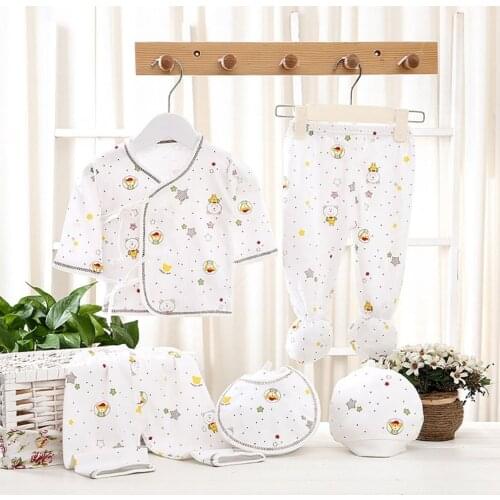 5Pcs/Set Newborn Baby Clothes Pure Cotton Cartoon Underwear Soft Infant Suit Comfortable 0-3 Month Boy Girls Baby Clothing New