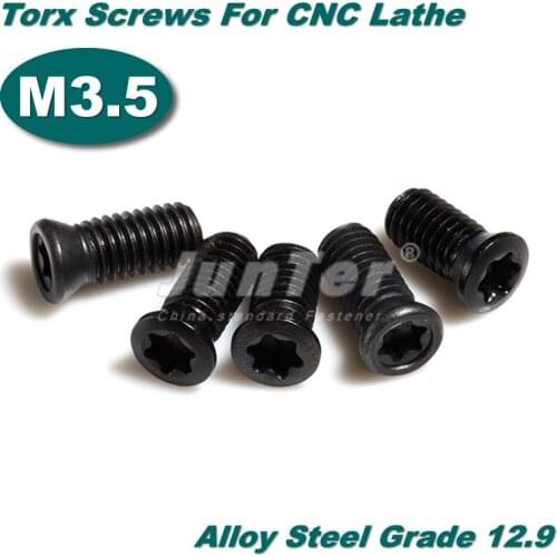 50pcs/lot M3.5(3.5mm) Hardened Black Alloy Steel Grade 12.9 Torx Screws For Replaces Carbide Insert CNC Lathe Tool