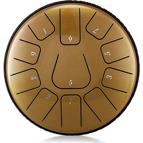 6 inch 11-Tone Steel Tongue Drum Hand Pan Drums with Drumsticks Percussion Musical Instruments for Yoga Practice Zazen